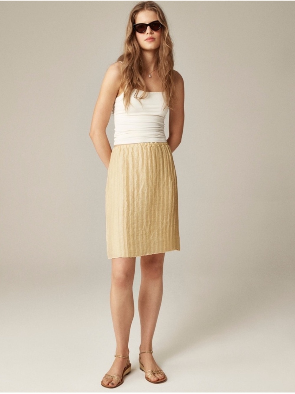 J. Crew Textured Linen-Blend Skirt size 6 CL665 - Picture 2 of 12